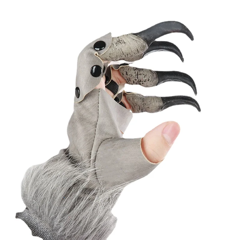 Cosplay Long Nail Dragon Claws Gloves Eagle Claw Finger Gloves Black Mitten Horror Ghost Claw Gloves Scary Fancy Cosplay Props