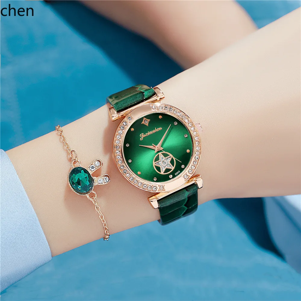 Zz fashionable and simple rhinestone women's belt watch, smooth belt quartz watch women, live broadcast hot sale