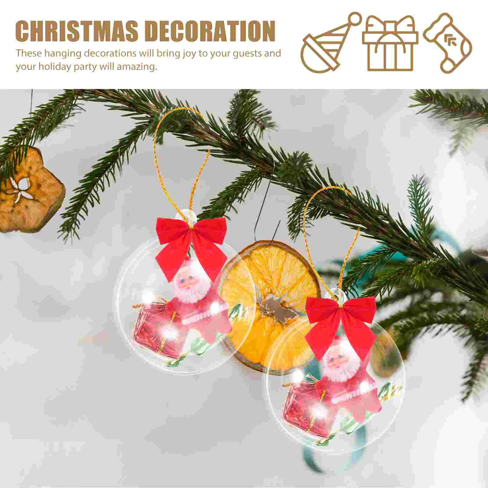 Acrylic Ball Lovely Xmas Pendant Party Decorations Christmas Plastic Balls Tree Holiday Ornaments Hanging