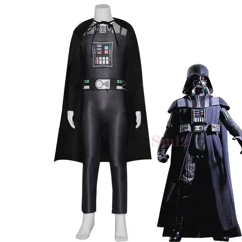 

Halloween Reneefor For Kids Black Darth Jumpsuit Outfit Vader Cosplay Boys Birthday Party Costume