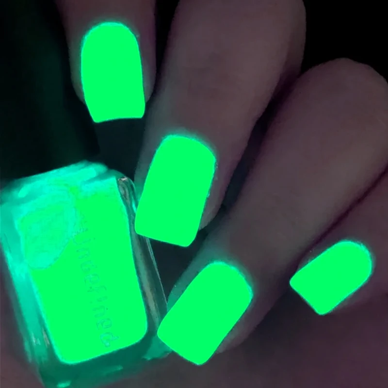 Glow in The Dark Gel Nail Polish Luminous Neon Gel Polish Fluorescent Glow Effect Yellow Bright Colors for DIY Nail Art Design