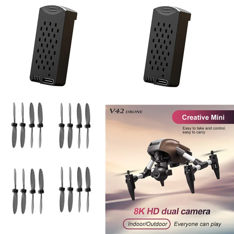 4DRC V42 Drone Battery 3.7V 700MAH Battery/Propeller For 4D-V42 Drone V42 RC Drone Battery Blades 4DRC V42 RC Dron Battery