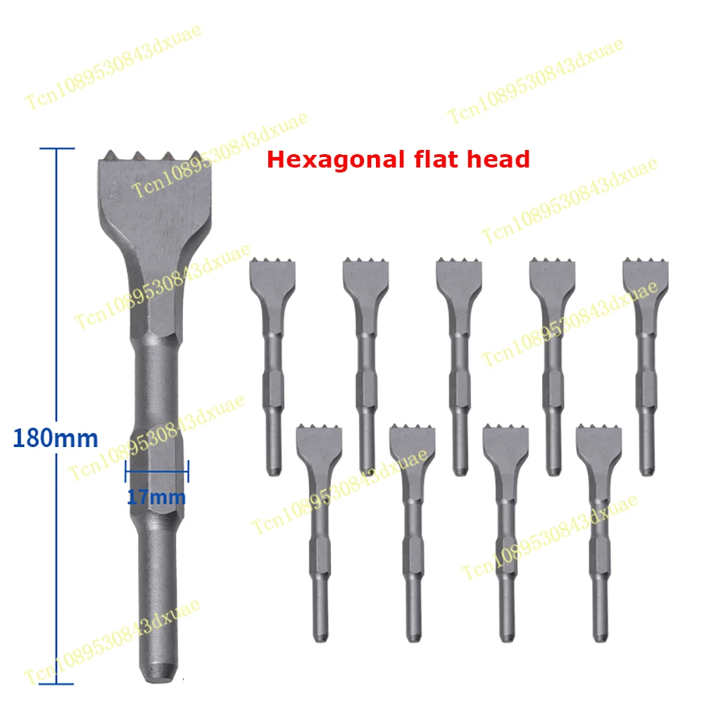 10PCS Concrete Electric Pick Chisel Head Alloy Electric Hammer Impact Drill Hexagonal, Square Handle Optional