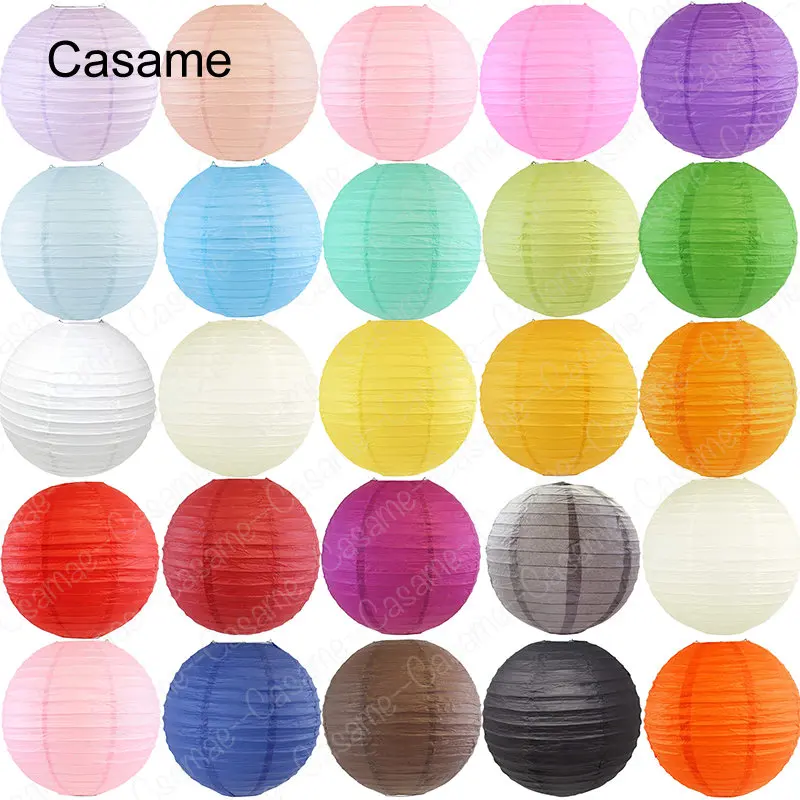 4/6/8/10/12 inch multicolor Chinese Round Paper Lanterns ball for Wedding Party Hanging lanterns Birthday Decor supplies