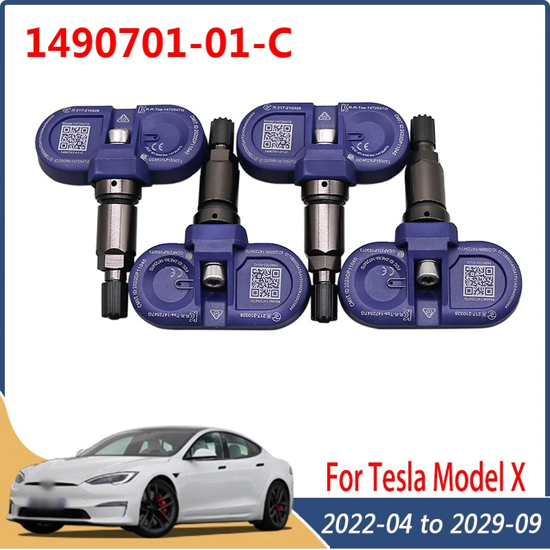 1490701-01-C Bluetooth Tire Pressure Monitor Sensor 4PCS TPMS For 2022-2029 Tesla Model X S Y 1490701-01-B 149070101C 149070101B