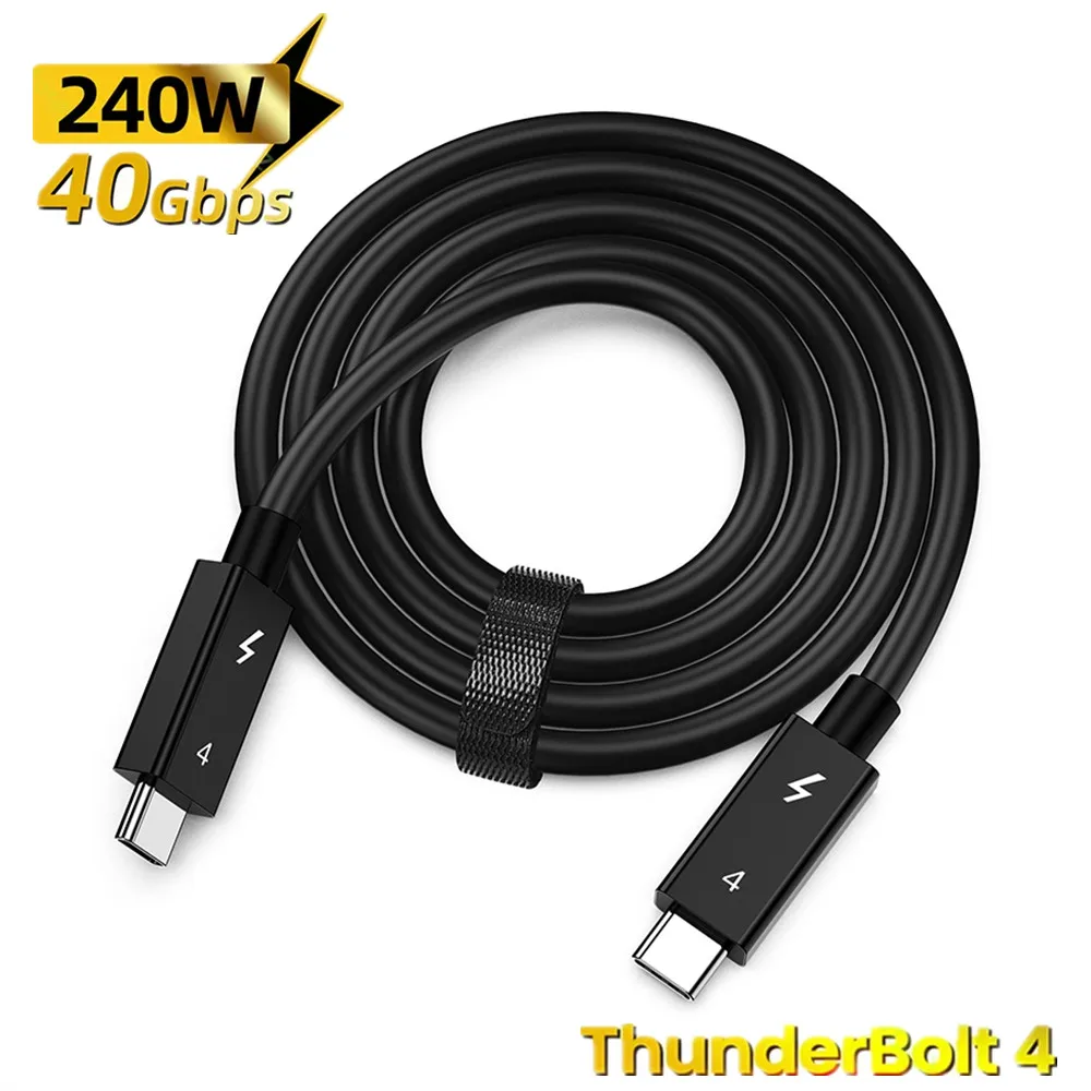 Cable coaxial Thunderbolt 4 de 40gbps USB4 tipo c a tipo c 40Gbps PD 100W Cable de carga rápida para egpu iPhone Ipad MacBook Air