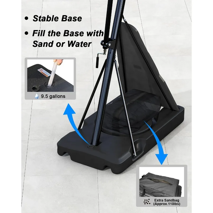 طوق كرة السلة في الهواء الطلق مع لوحة خلفية مقاومة للكسر مقاس 44/54 بوصة للممر السكني أو ساحة ارتفاع قابل للتعديل من 5.25 إلى #5