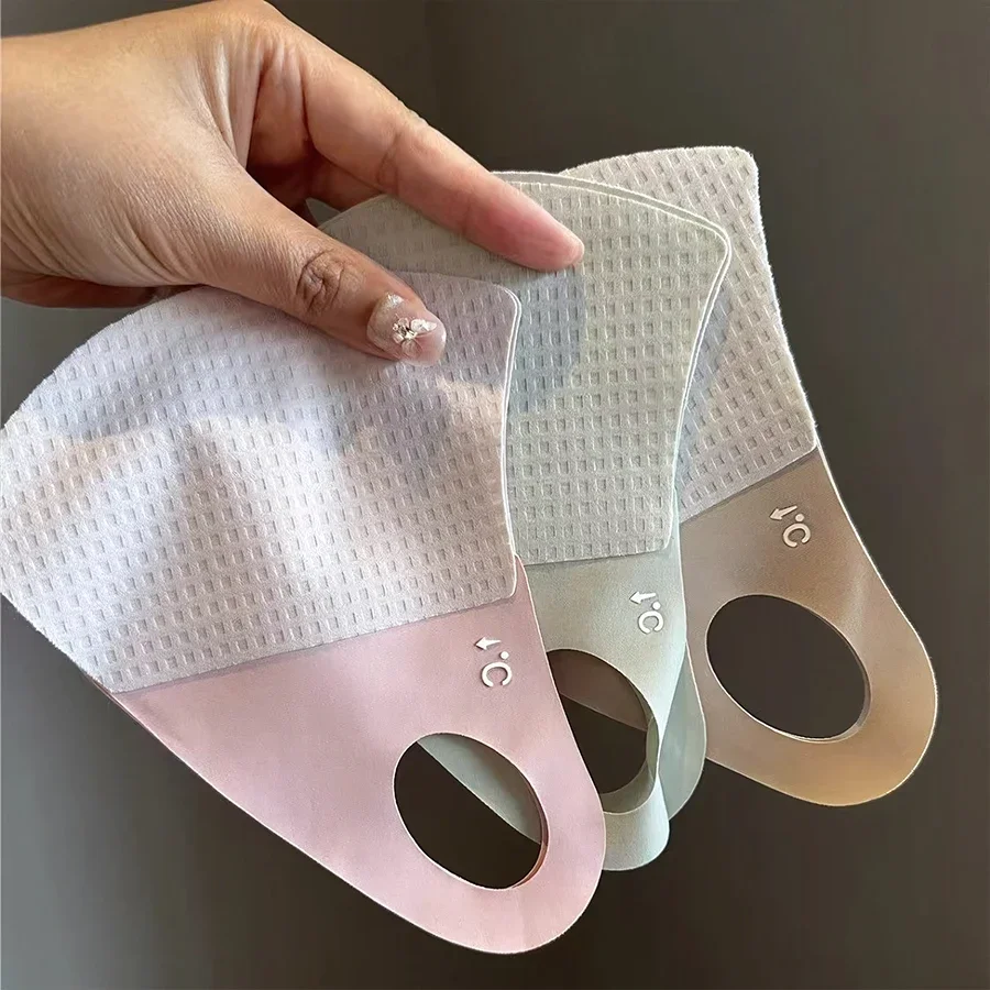 قناع الصيف ذو الملمس الجليدي للنساء، قناع واقي من الشمس بدون أثر لحماية العين، قناع ظل أنيق من الحرير الجليدي #2