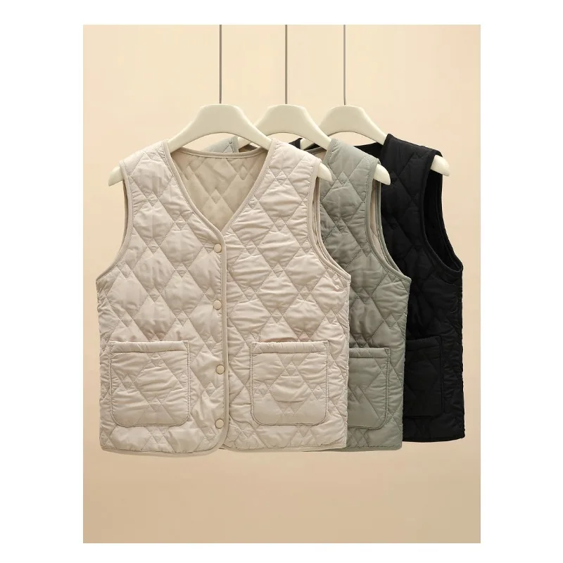 Women's Winter Fleece Lined Vest w Pockets Cropped Casual Athleisure Cardigan
