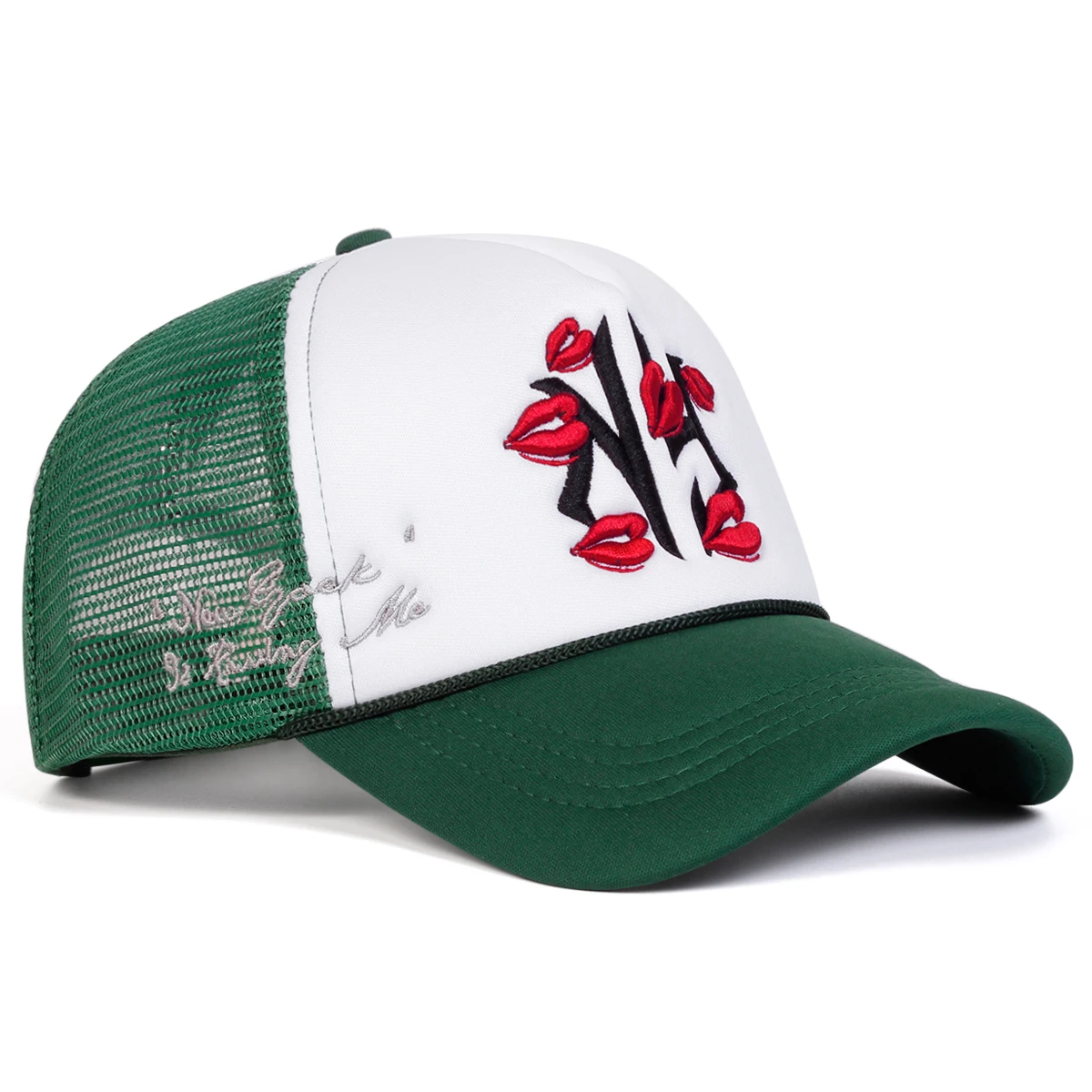 Unisex Letter Lips Embroidery Baseball Net Caps Spring and Summer Outdoor Adjustable Casual Hats Sunscreen Hat