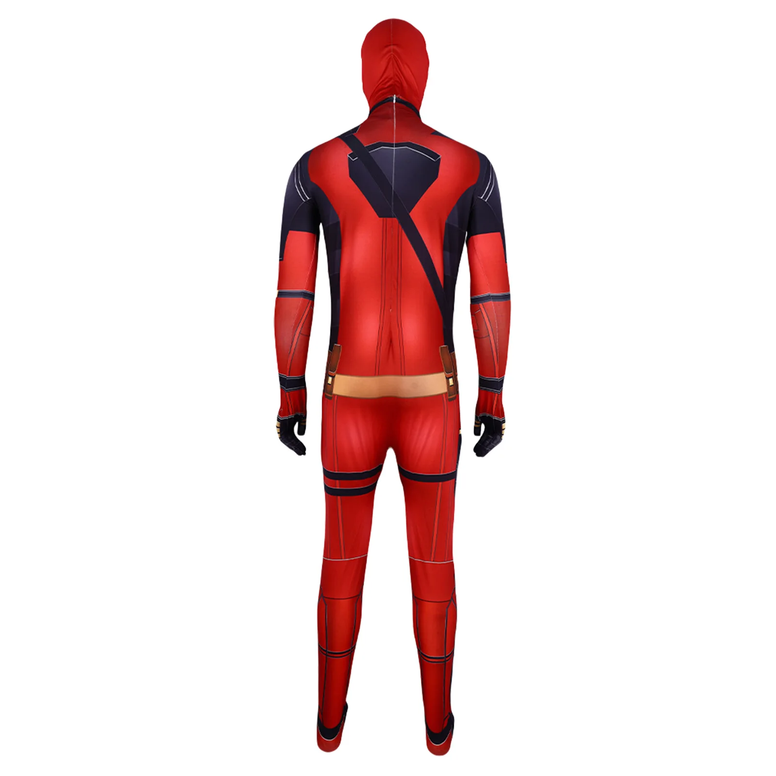 Fato Cosplay Anime Wade masculino, bodysuit vermelho com luva, terno completo para Halloween, roupa de festa de carnaval