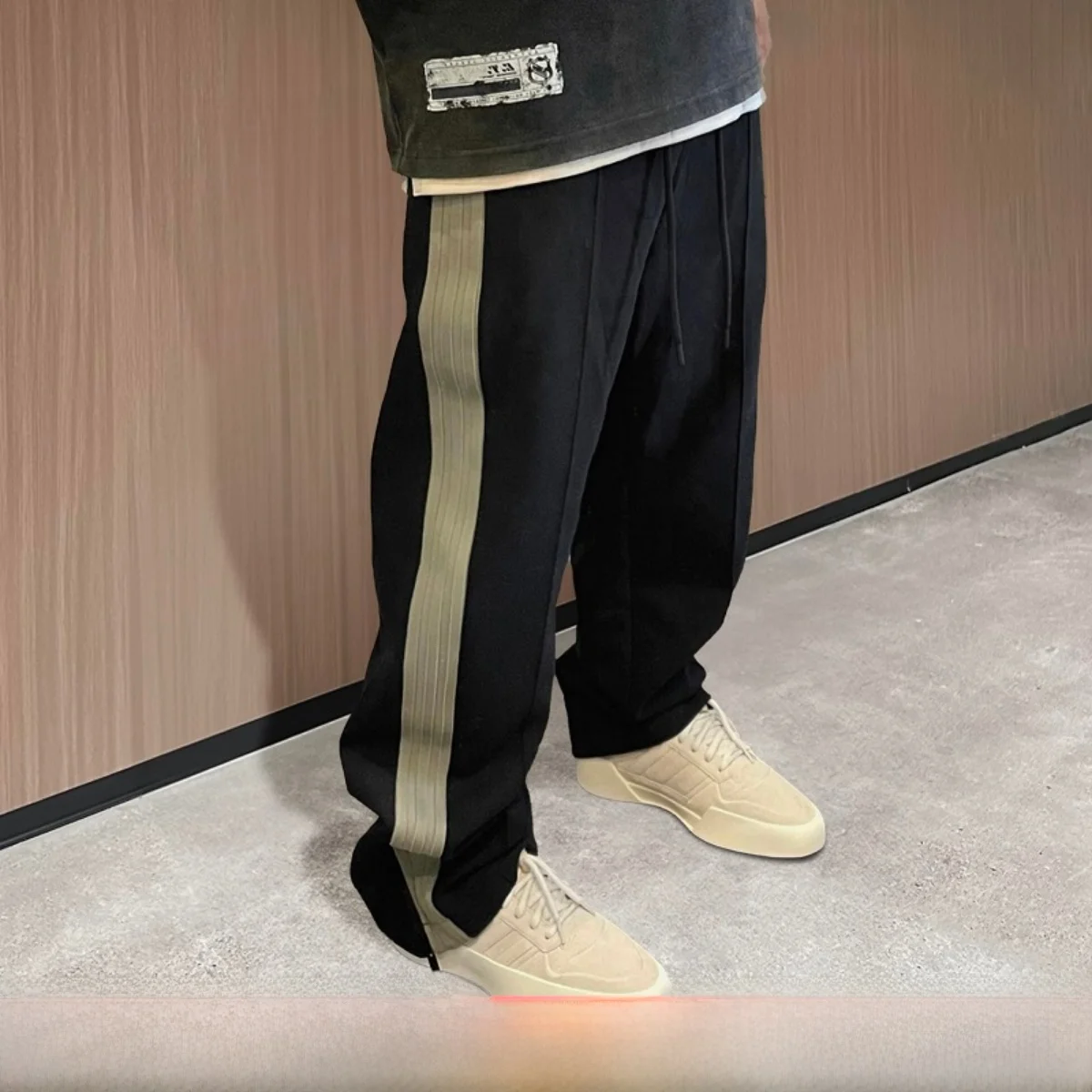 

American Sle Loose Wide Leg Casual Sports Long Pants Straight Cut Men's Faionable Youthful Dync Brand FOG CRAZY