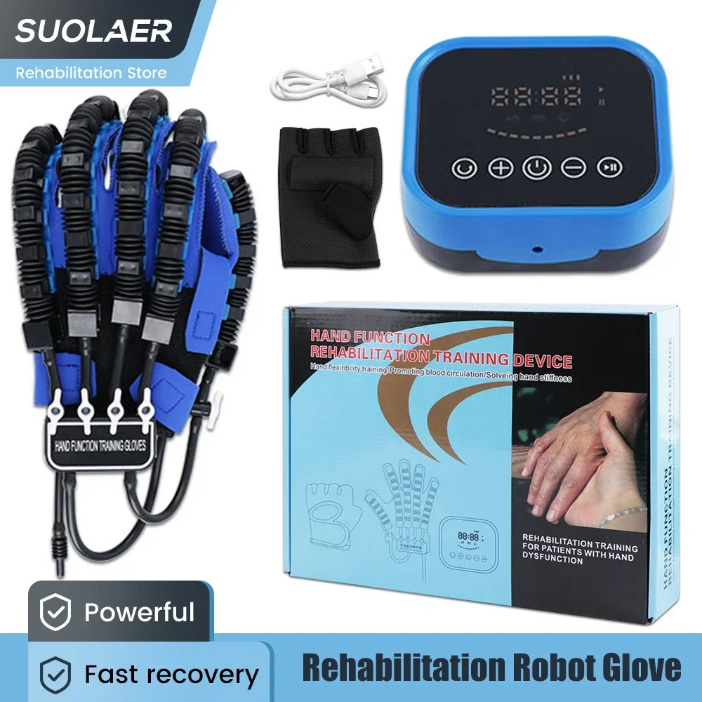 Stroke Hemiplegia Rehabilitation Robot Gloves Hand Dysfunction Training Device Finger Exerciser Trainer for Relief Finger Cramps