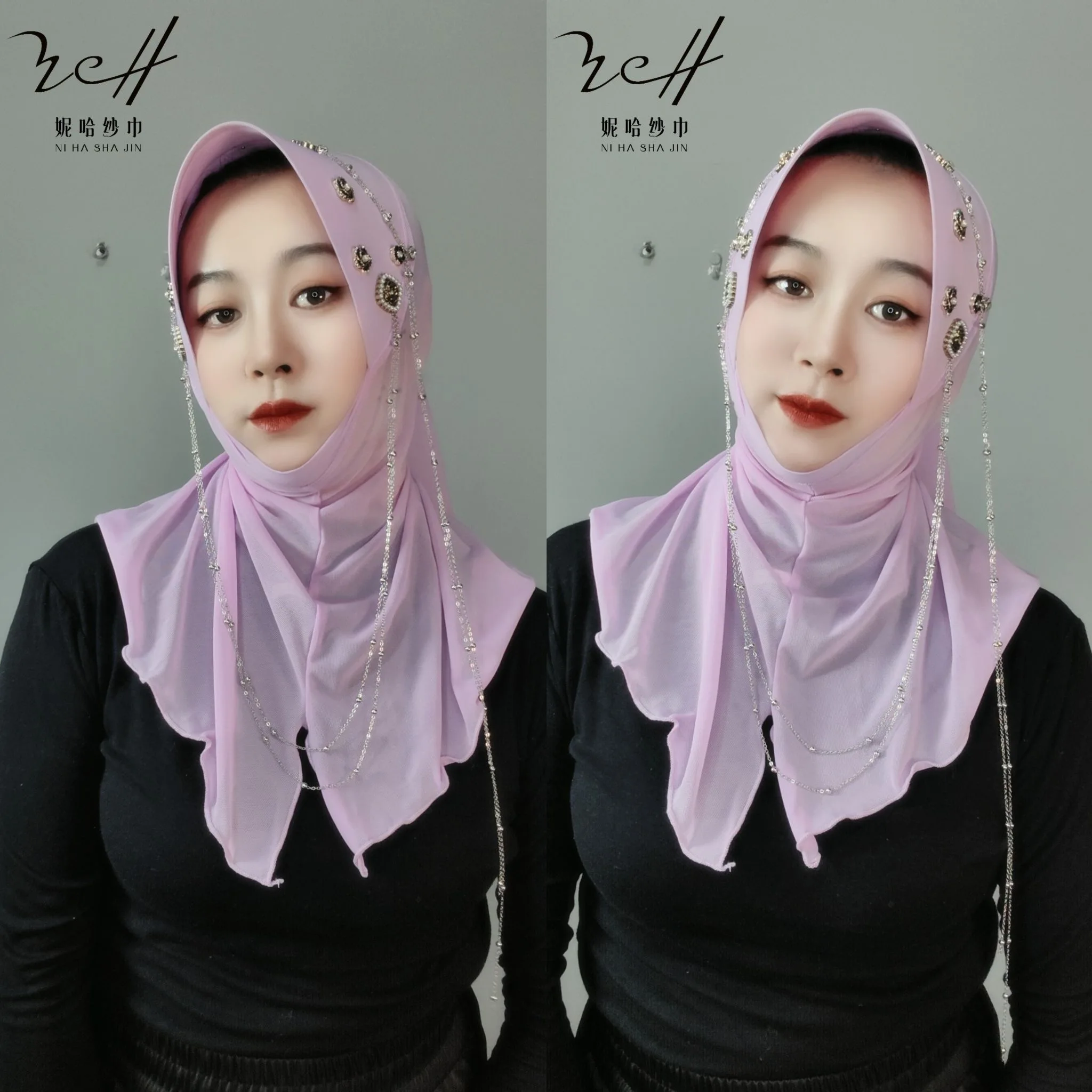 

High Quality Muslim Lady Malaysia Chains Easy Instant Hijabs