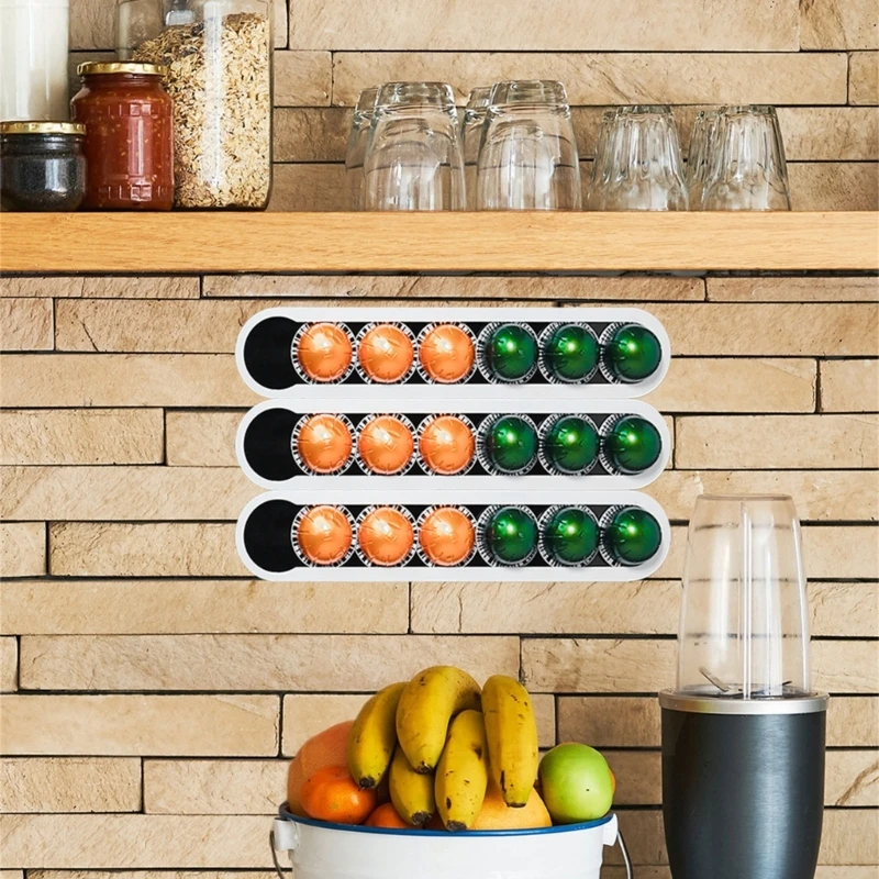 Soporte café a estante para cápsulas café, estante almacenamiento Material acrílico, estante para cápsulas