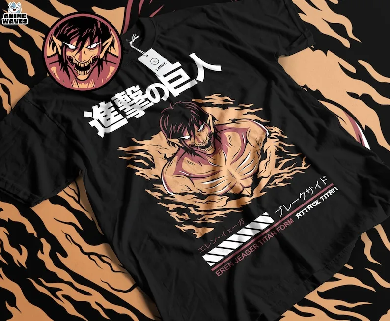 Dark Hero Unisex T-shirt - Anime Japanese Style, Epic Fantasy Battle, Otaku Apparel, Colossal Combat Aesthetic, Medieval Japan V