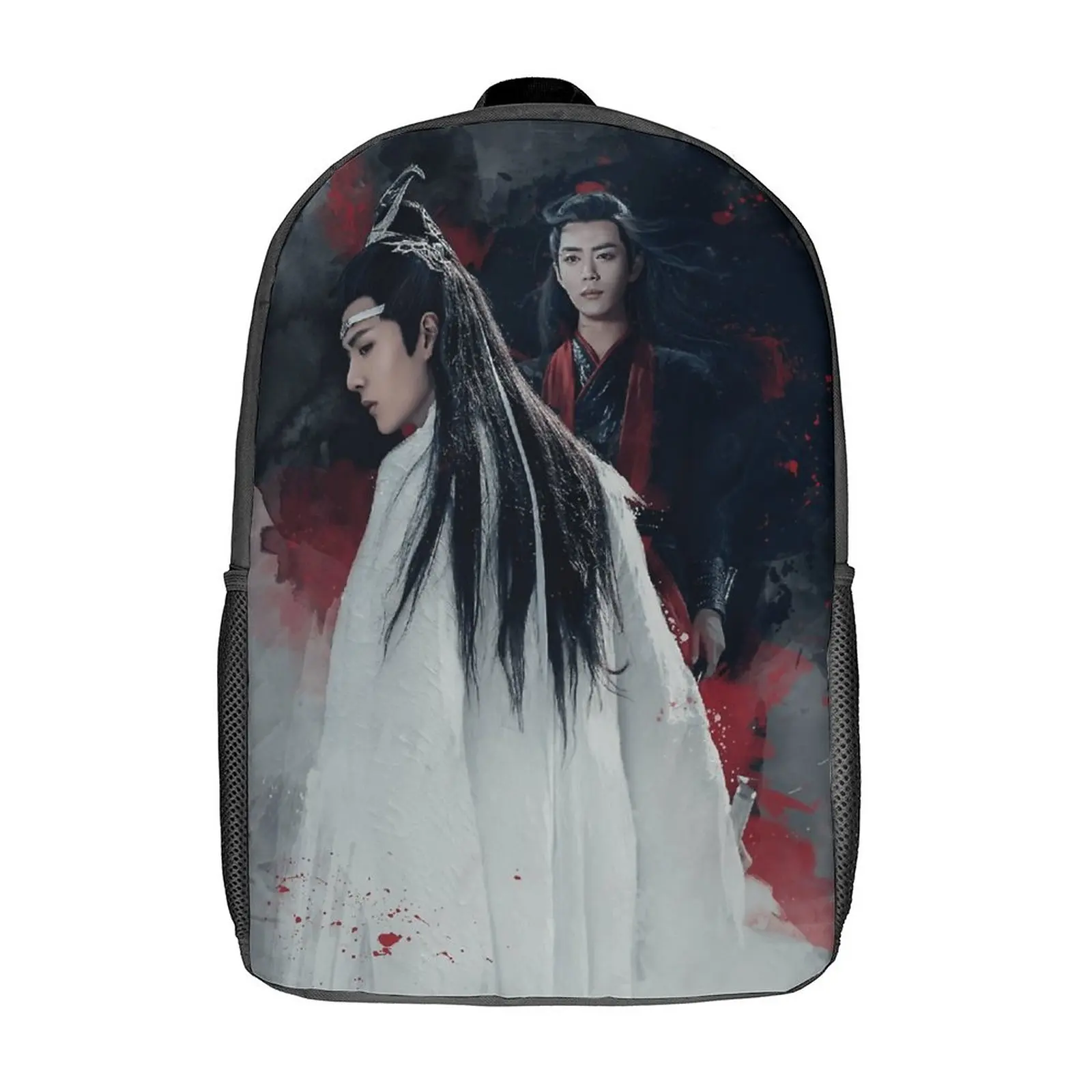 WangXian THE UNTAMEDS-Juego de mochila con estampado fotográfico, bolsa de almuerzo de 17 pulgadas, bolso para bolígrafos, actividades deportivas, campo seguro Vintage, 3 en 1