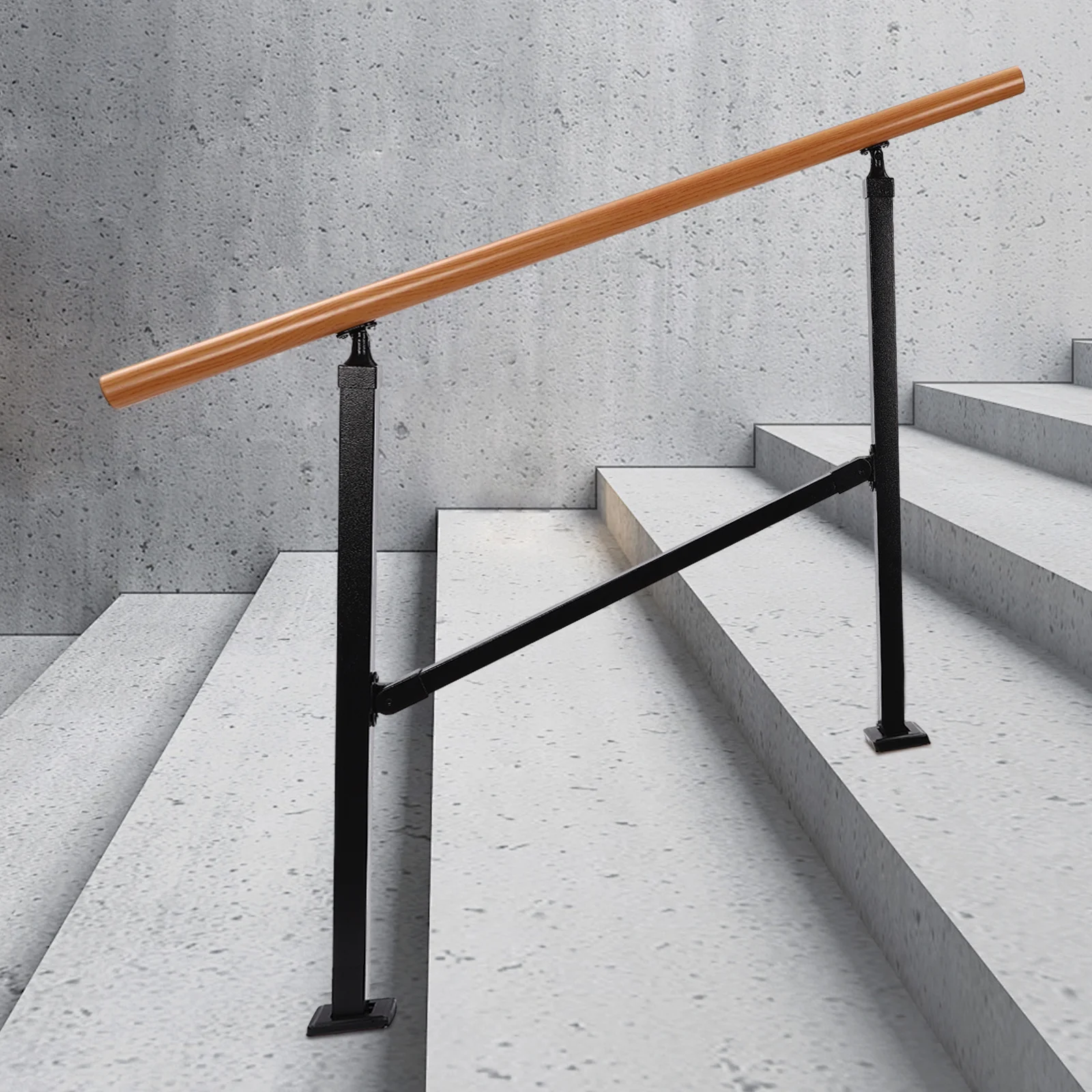 Sturdy 3FT Wood Handrail - Outdoor Porch & Stair Safety Railing, Easy Install