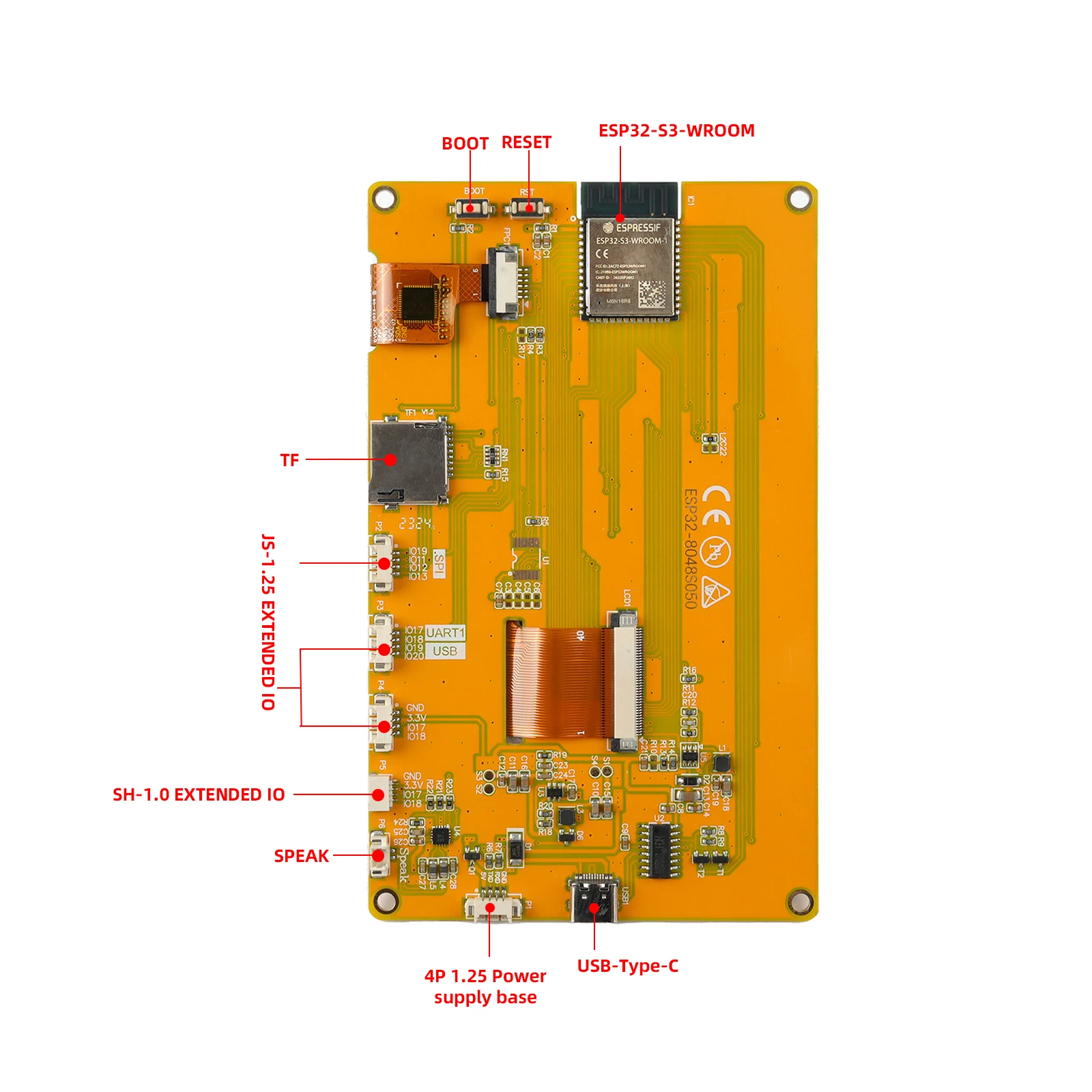 5.0inch ESP 32 S3 LCD Module TFT IPS 800x480 St7262 Display ESP-32 8M PSRAM 16MB Flash WI-FI BT Dev Board for Arduino ESP-IDE