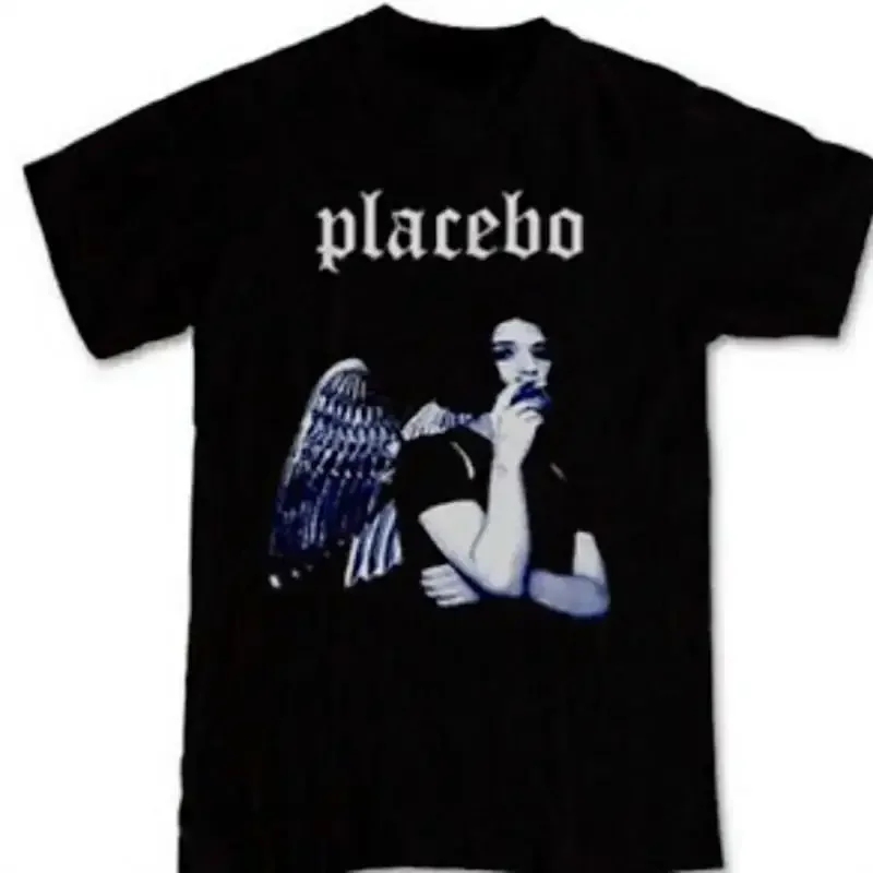 Harajuku Gothic Streetwear Rock Punk Tops Placebo Band T Shirts Y2k Oversized Print T Shirt Vintage High Street Clothing Unisex