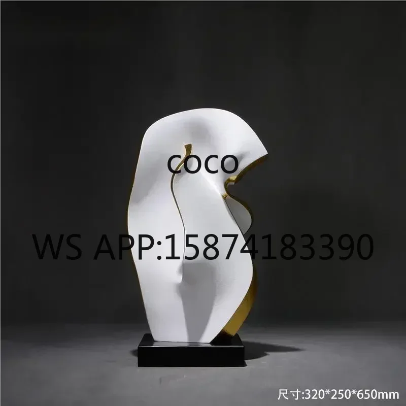 Hot Sale Simple Modern Abstract Fiberglass Sculpture Light Luxury Hotel Lobby Model Room Decor
