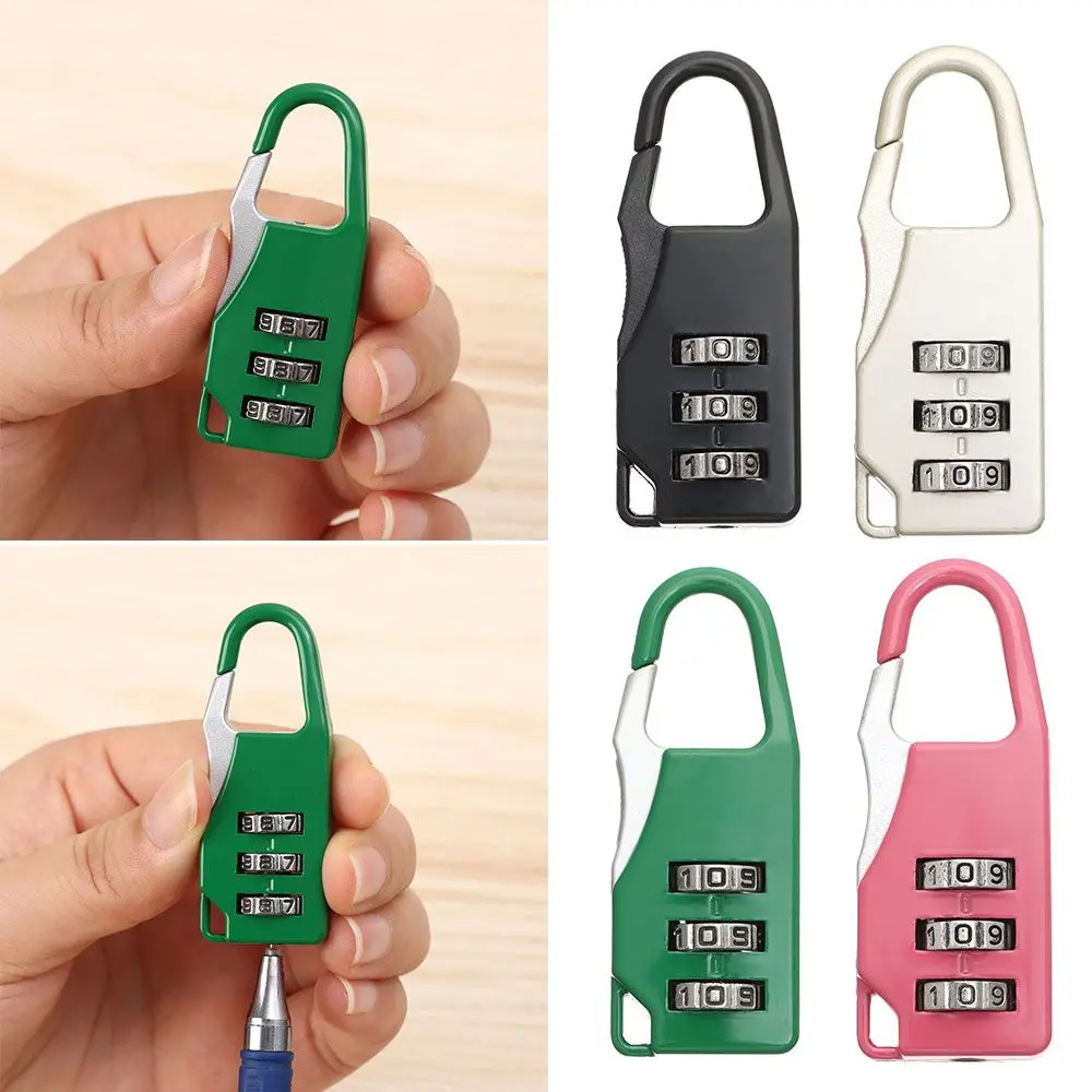 Secret Safe Backpack Baggage 3 Digit Combination Lock Zipper Padlock Password Locks Bags Padlock