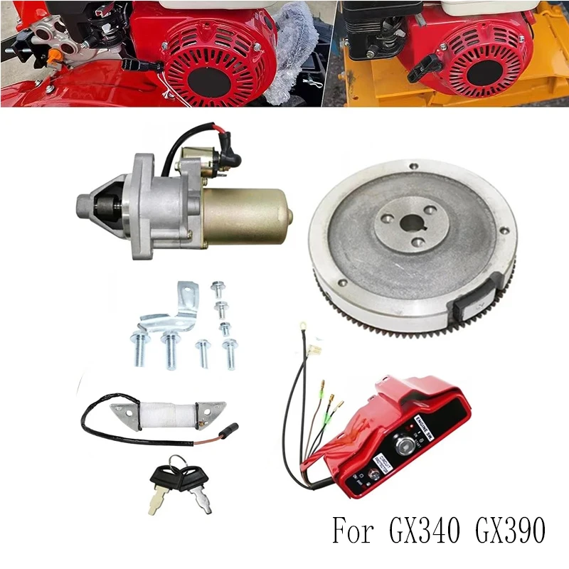 

Бензиновый двигатель, комплект электростартера 188F 190F для Honda GX340 11HP GX390 13HP, корпус, электромагнитный переключатель, коробка зарядки