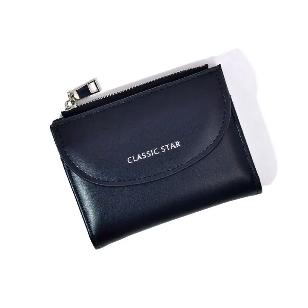 

Simple Solid Color Zero Wallet Multifunctional PU Leather Coin Purse Waterproof Large Capacity Card Bag Student