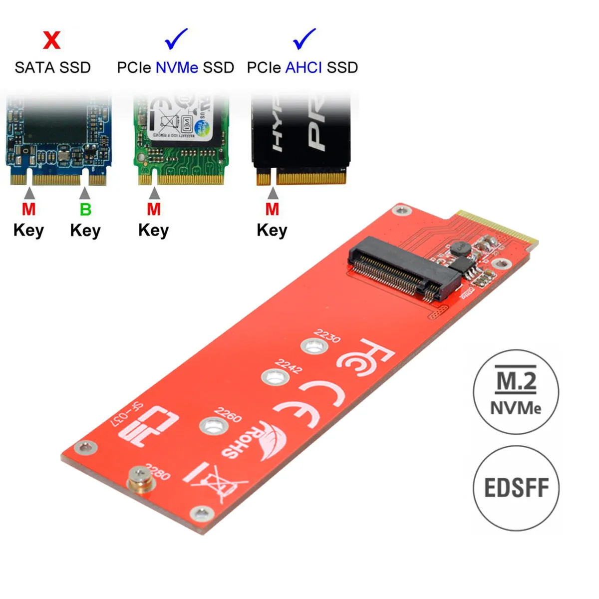 CYSM ChenYang CY M-key 4X NVMe NGFF SSD Host Adapter to Ruler 1U GEN-Z EDSFF Short SSD E1.S Carrier Adapter