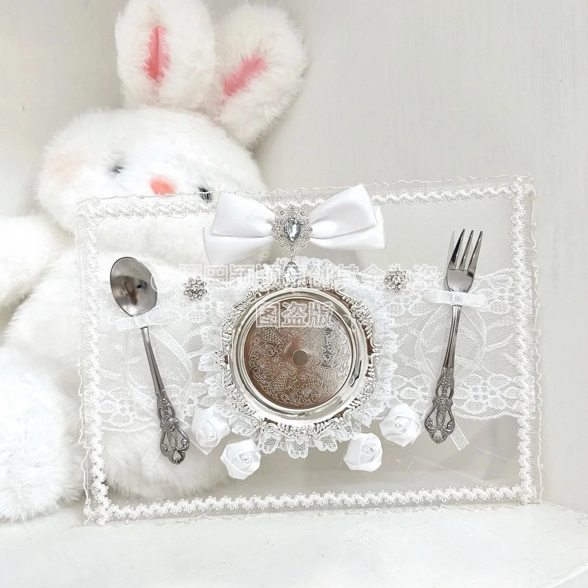 white itabag board insert lace bow ita bag decoration badge holder idol photo display card protective board for transparent bag