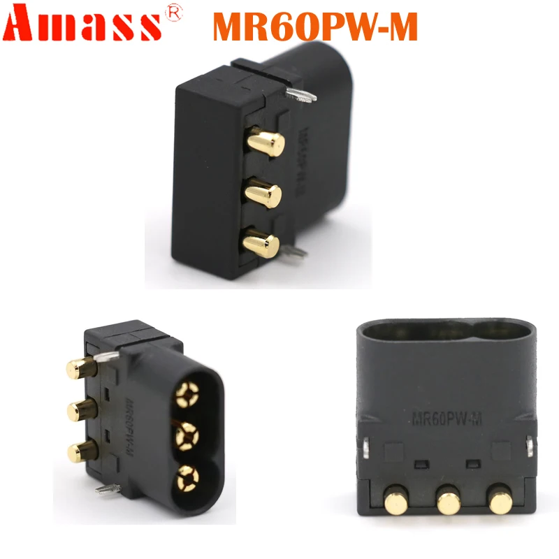 Genuine Amass MR60PW MR60 Banana Plug Horizontal Solder Plate Gold Plated Connector Controller for RC Airplane Electric Machine