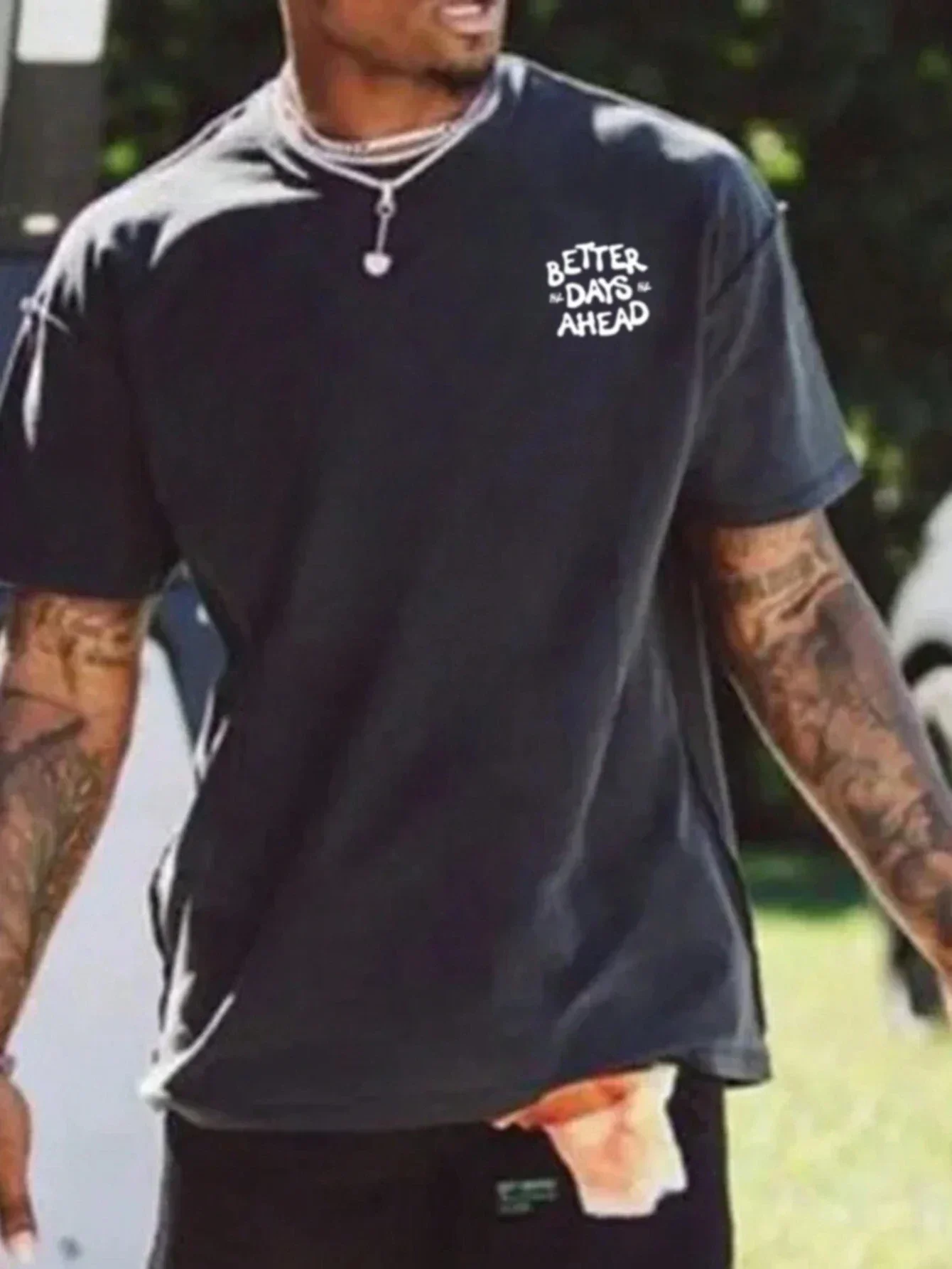 

Better Days Ahead Men Cotton T-shirt Luxury Brand Fashion Big Size Top Casual Short Sleeve Streetwear Classic New Arrival Tee