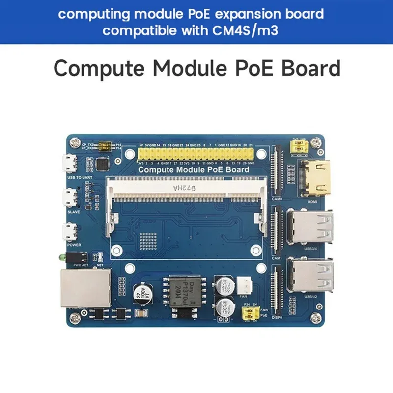 TopElec Raspberry Pi CM4S CM3 3Lite 3+ 3+Lite Compute Module POE Expansion Board