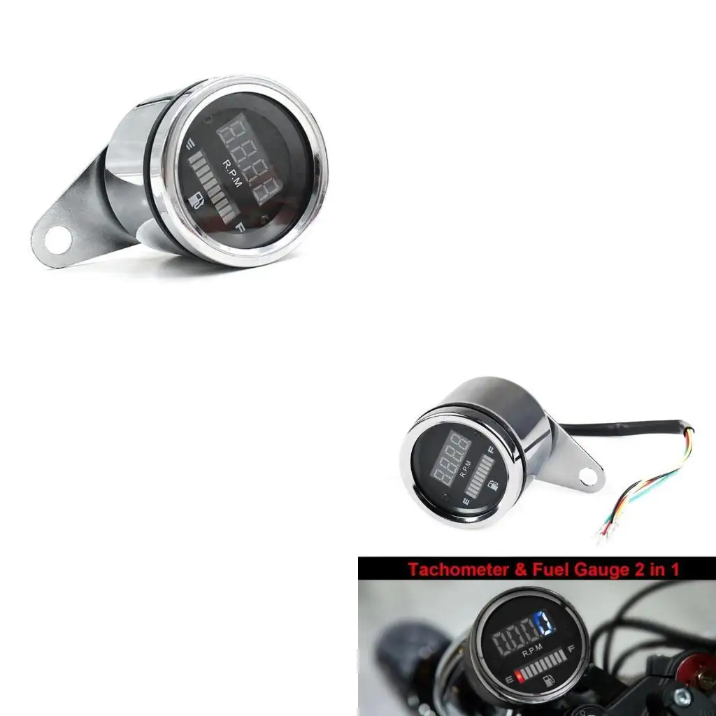 F1CF Long Distance Riding Companion 12V Motorcycle Instrument Panel Speed & LED Digital Speedometer Gauge for Travelers