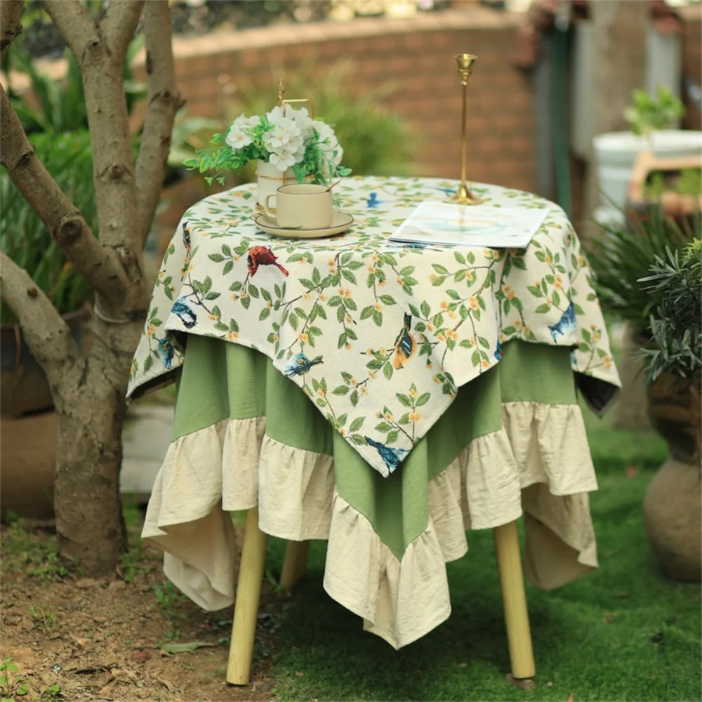 

Green Table Cloth Cotton Linen Tablecloth Round Living Room Rectangle Tablecloths Kitchen Mat Home Decoration Dining Table Cover