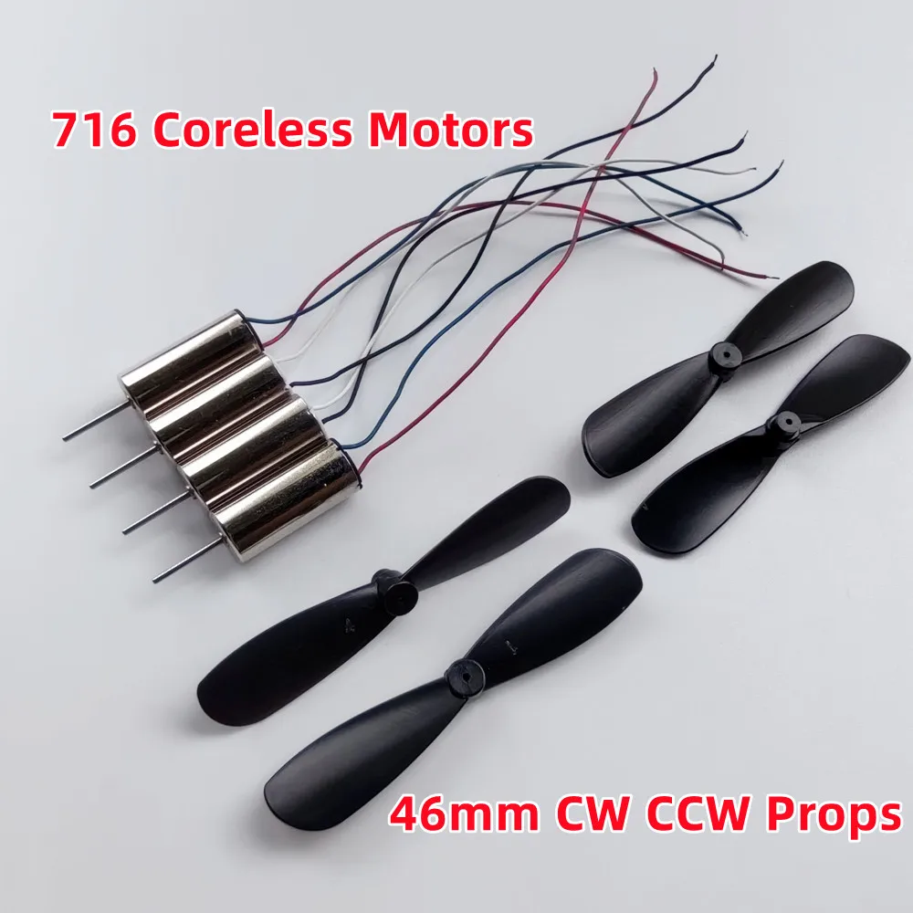 Mini 716 CW CCW 7*16.5 Diameter 7mm Length 16.5mm 0.8mm 3.7V Motor Coreless Props R/C Toys DIY Drone Quadcopter Rc Spare Parts