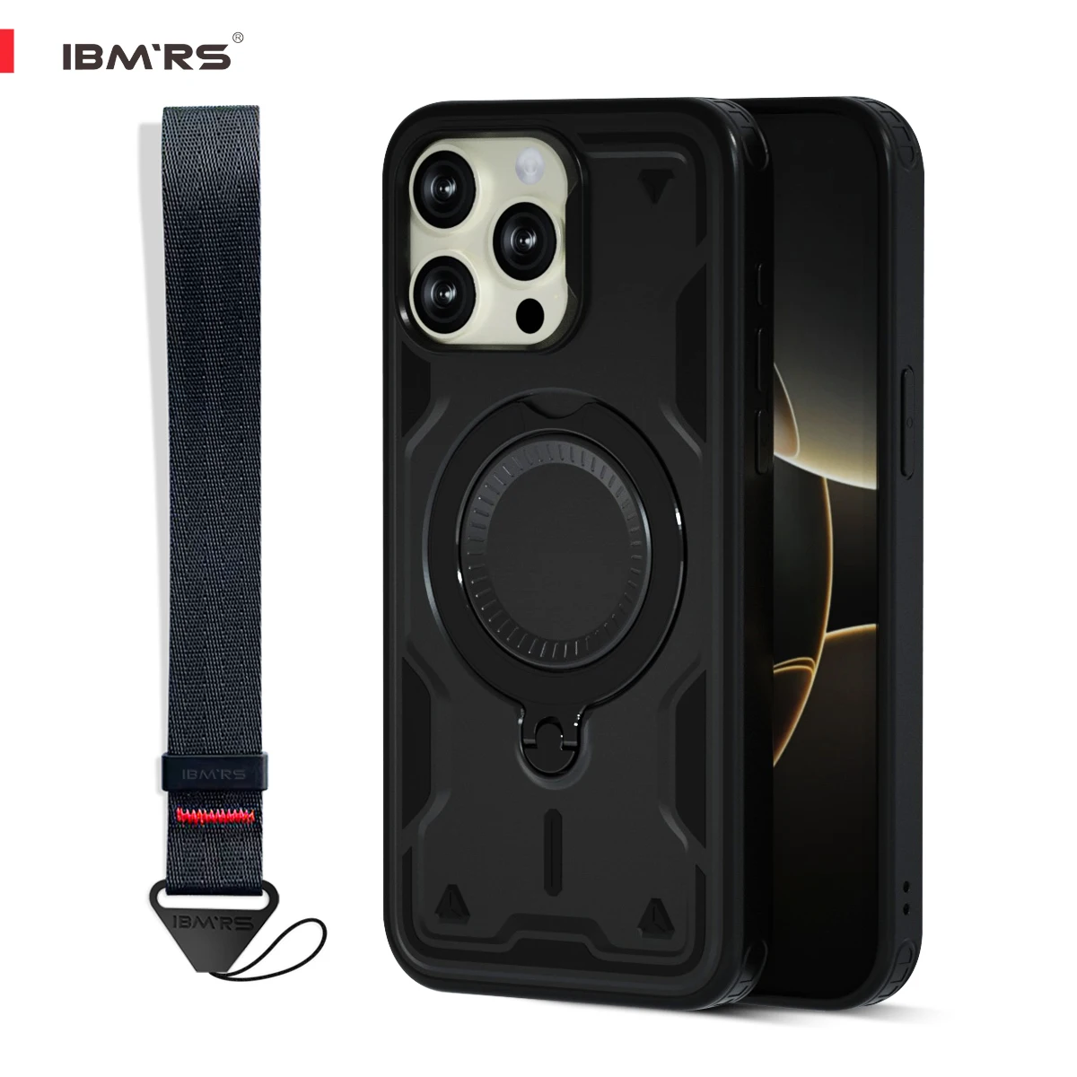 

For iPhone 15/15 Pro/15 Pro Max/15 Plus Case,[Military Grade] 3-in-1 Cover, Magnetic Kickstand & Lanyard Hole Protective Case
