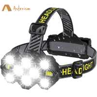 2000 Lumen Bright Headlamp Usb Rechargeable 10 Led Head Lamp 8 Modes Head Light With Red Light Waterproof Flashlight Headlight