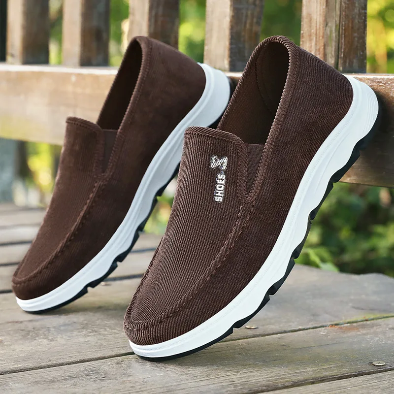 Men's Vulcanize Shoes Casual Canvas Slip Shoes Comfort Slip-on Loafer Soft Penny Loafers for Men Lightweight Driving Boat Shoes