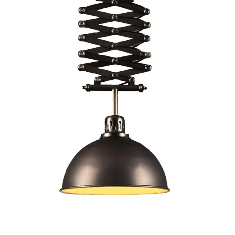 Vintage Lifting Chandelier Light Iron Art Retractable Pendant Lamp Coffee Shop Restaurant Bar Dining Room Headlamp Table Light