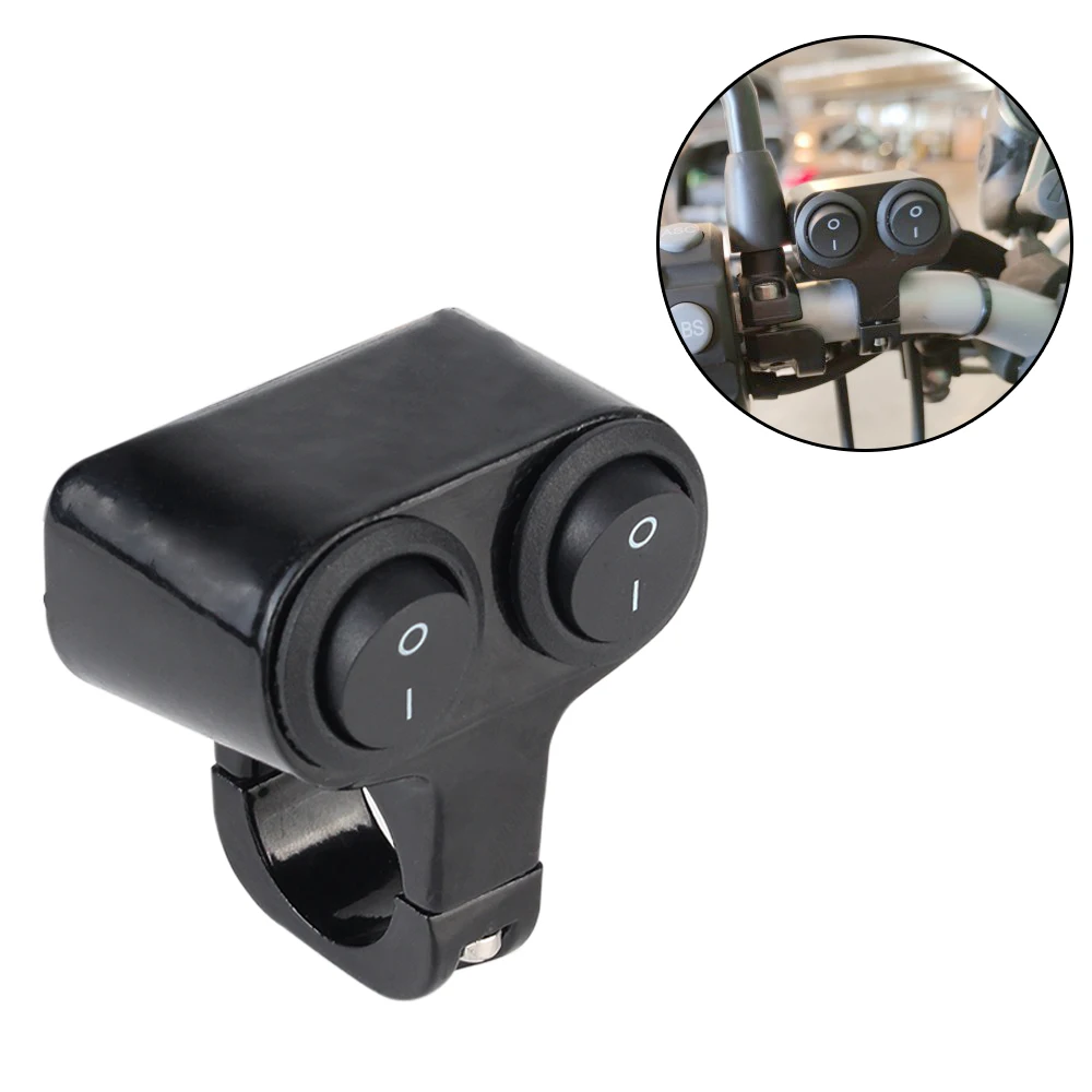 Waterproof Dual Button Control 7/8in  22mm Motorcycle Handlebar 12V Headlight Switch Flasher Speaker Switch