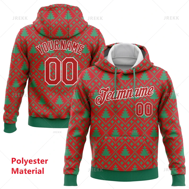 Custom Name Christmas Hoodie For Men 2026 New Funny 3D Printed Pullover Sweatshirt Women Personalized Street Casual Hoodies