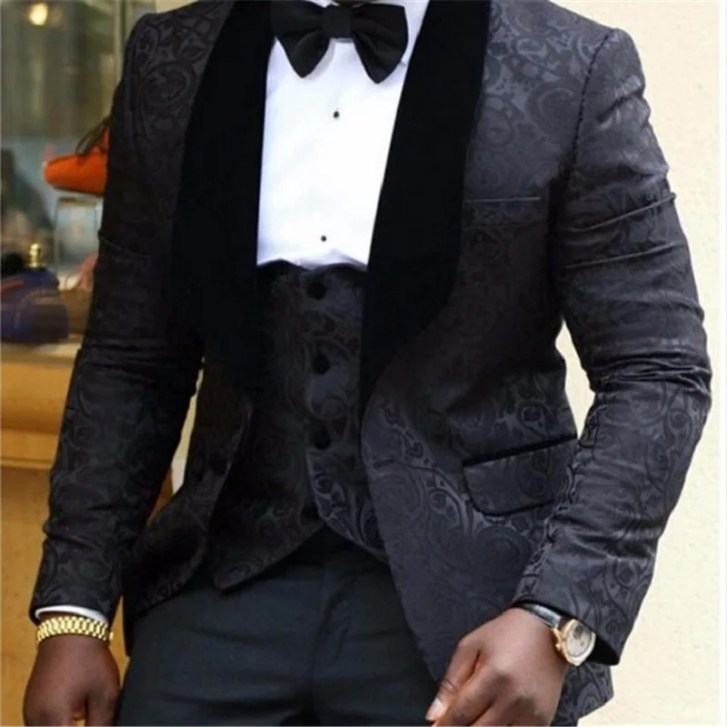 

(Jacket+Pants+Vest) Latest Coat Pant Designs Shawl Lapel Groom Tuxedos Red/White/Black/Blue Men Suits Wedding Best Man Blazer