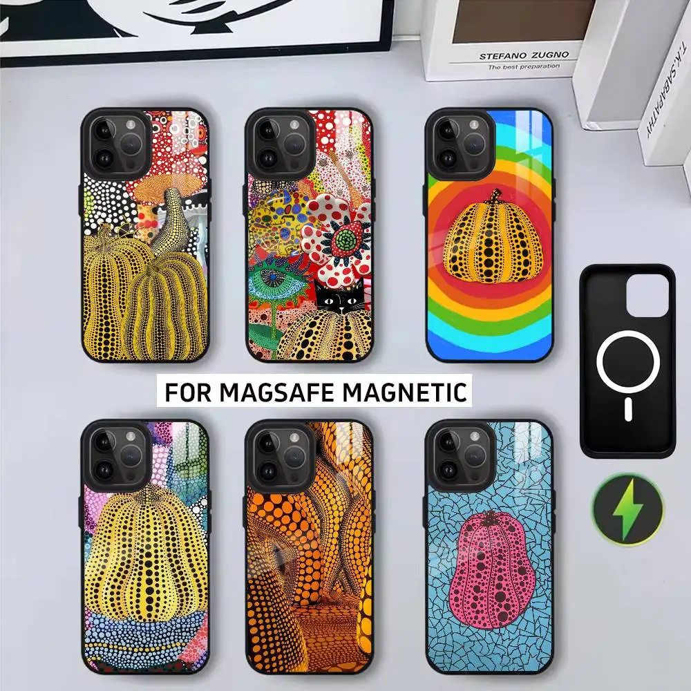 

Y-Yayoi K-KusamaS P-PumpkinS Phone Case For iPhone17,16,15,14,13,12,11 Plus,Pro Magnetic with Magsafe Wireless Charging