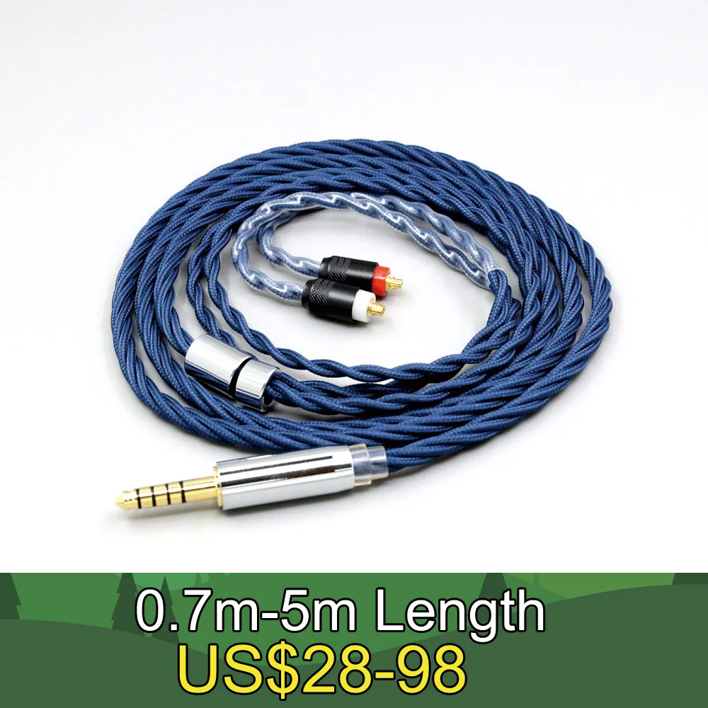 99% Pure Silver OCC Silver Alloy Graphene Full Sleeved Earphone Cable For Sony IER-M7 IER-M9 IER-Z1R LN008570