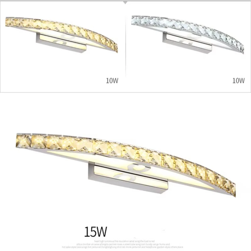 

Bathroom Light Emitting Diode Crystal Mirror Light Living Room Crystal Wall Light