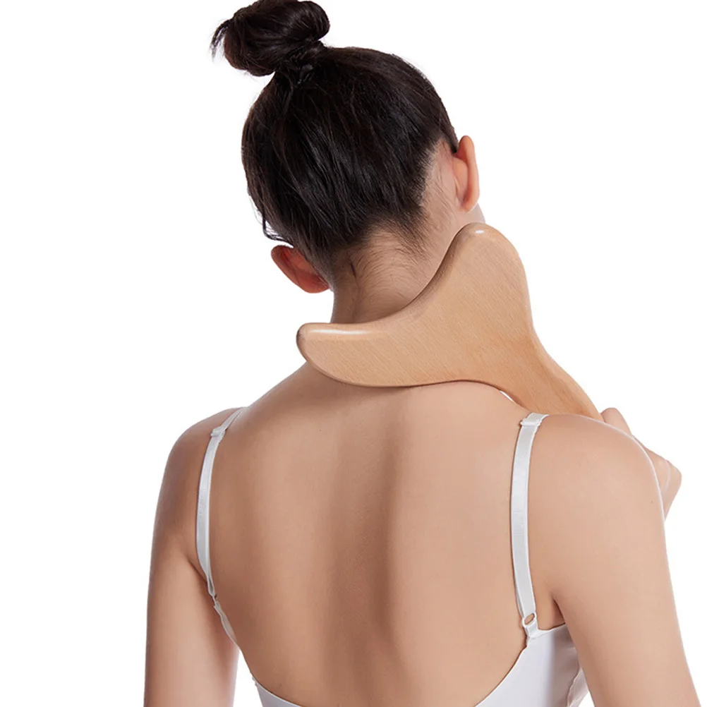 

1pc Beech Wood Gua Sha Board Durable Scraping Tool Lightweight Face Body Massage Facial Care Tension Relief Travel Friendly