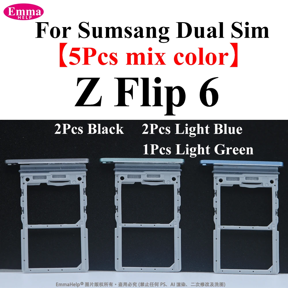 New For Samsung Z Flip 2 3 4 5 6 5G F711 F721 F731 F741 Micro Nano SIM Card Holder Tray Slot Holder Adapter Socket