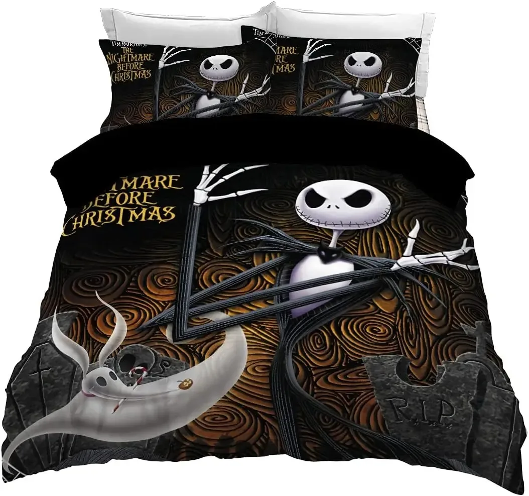 3D Print Nightmare Before Christmas Bedding Set Comforter Sets Anime Quilt Cover king Queen Size Boys Adult Bedding Sets