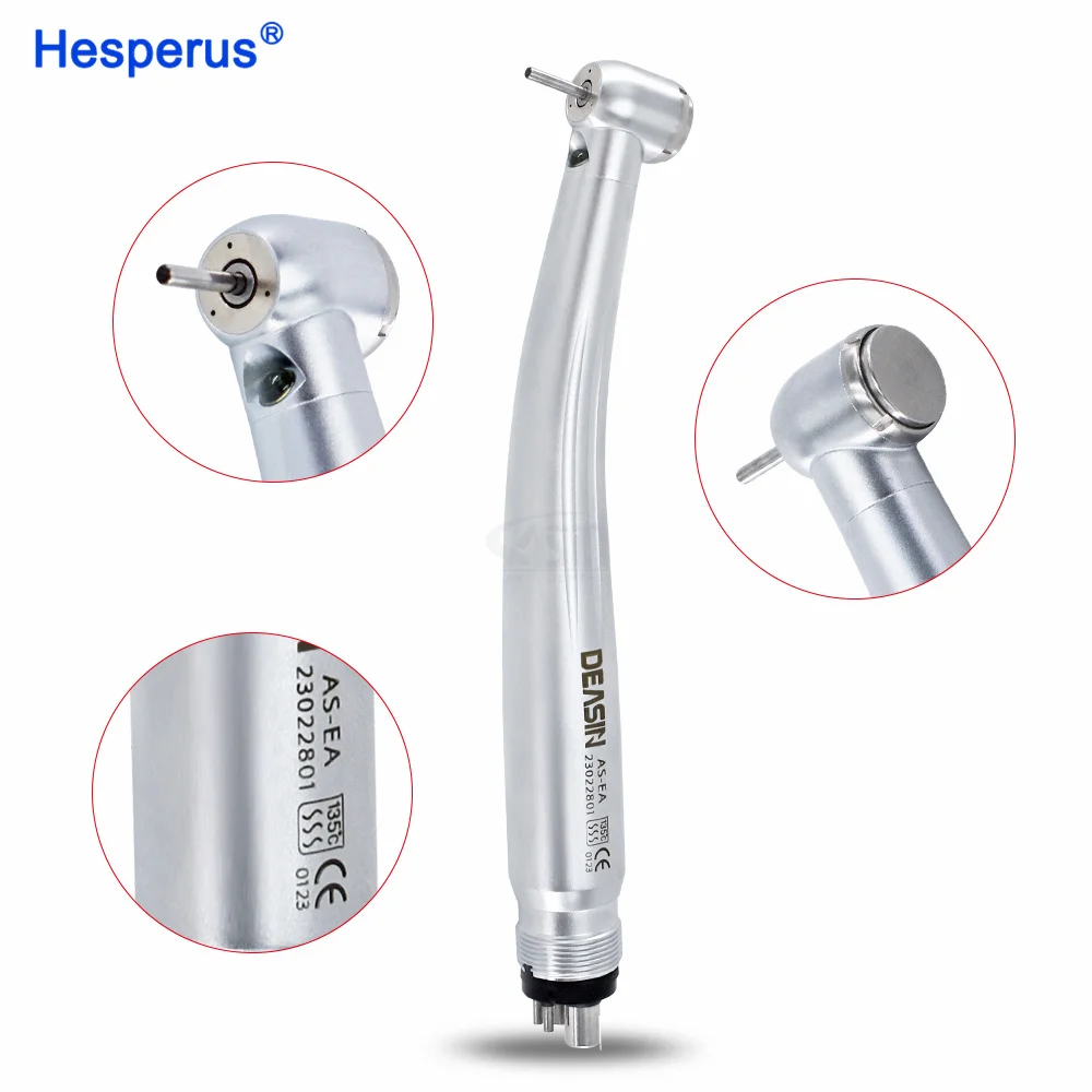 HESPERUS Den tal LED E-generator Push Button High Speed Handpiece Air Turbine Triple Water Spray Hand piece 4hole 2hole